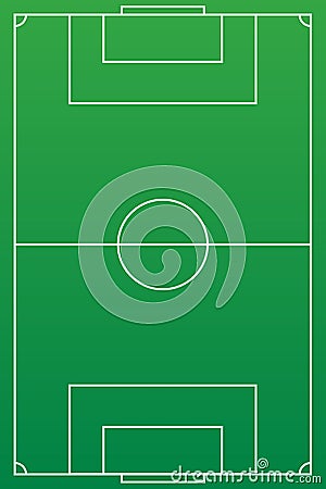 Football field or soccer field background. Vector green court for create game Vector Illustration