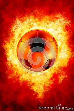 Football On Fire Stock Photo