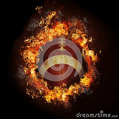 Football on fire Stock Photo