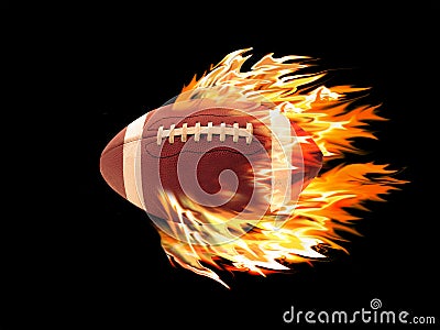 Football on fire Stock Photo