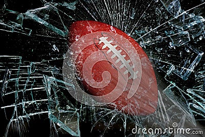 Football through glass. Stock Photo