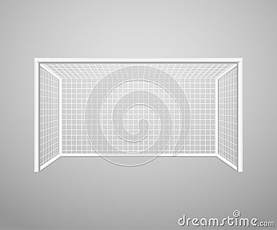 Football goal isolated on a gray background. Realistic football soccer goal. Sports equipment. Vector illustration Vector Illustration