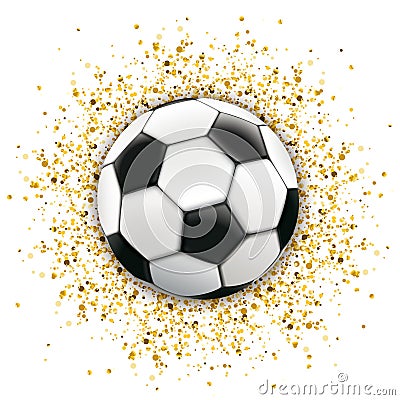 Football Golden Particles Confetti Vector Illustration