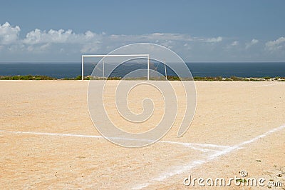 Football ground field Stock Photo