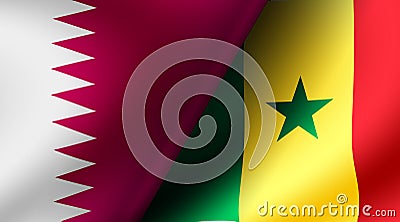 Football 2022 | Group Stage Match Cards Qatar VS Senegal Stock Photo