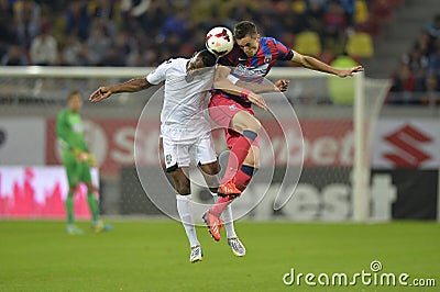 Football heading duel Editorial Stock Photo