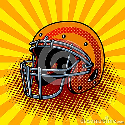 Football helmet pop art style vector illustration Vector Illustration