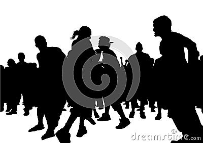 Football hooligans crowds three Vector Illustration