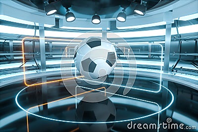 Football and indoor arena scenes, 3d rendering Stock Photo