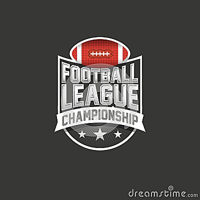 Football league championship logo. American football sports emblem. Vector Illustration
