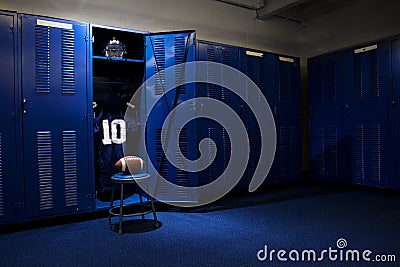 Football Locker Room Stock Photo