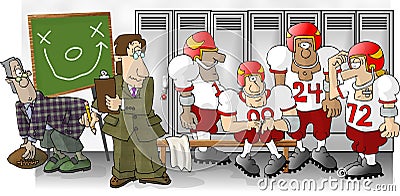 Football locker room Cartoon Illustration