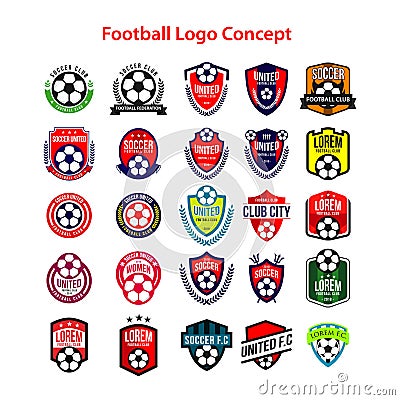 Football Logo Concept Vector Template Design Illustration Vector Illustration
