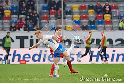 Football match Bundesliga 2 Fortuna - Hansa Editorial Stock Photo