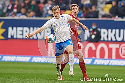 Football match Bundesliga 2 Fortuna - Hansa Editorial Stock Photo