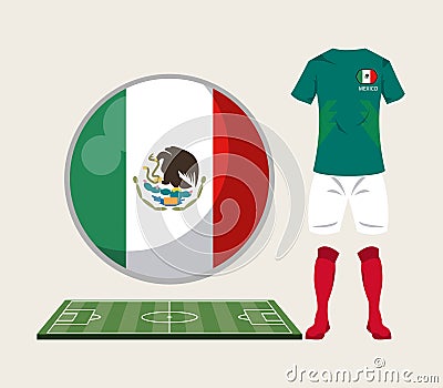 Football mexico sport wear Vector Illustration