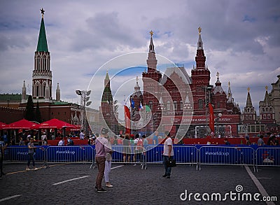 Football museum at Red Square in Moscow at FIFA football world cup, 2018, Russia Editorial Stock Photo