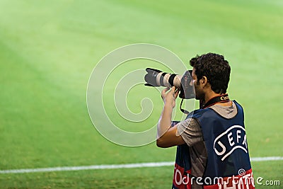 Football photographer Editorial Stock Photo