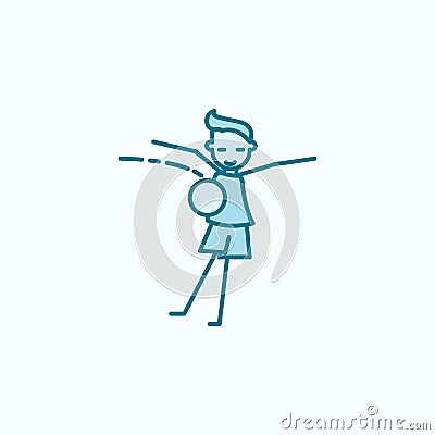 football player accepts pass field outline icon. Element of soccer player icon. Thin line icon for website design and development Stock Photo