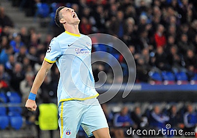 Football player angry and frustration reaction during UEFA Champions League game Editorial Stock Photo