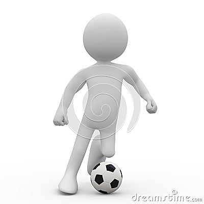 Football player dribbling with a ball Stock Photo