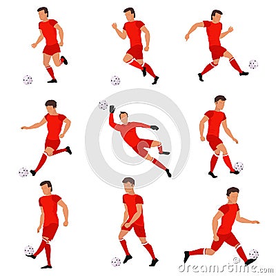 Football player playing with soccer ball Vector Illustration