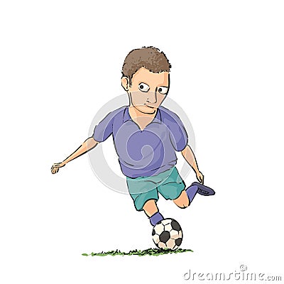 Football player running with the ball Vector Illustration