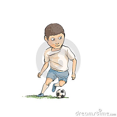 Football player running with the ball Vector Illustration