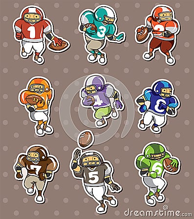 Football player stickers Vector Illustration