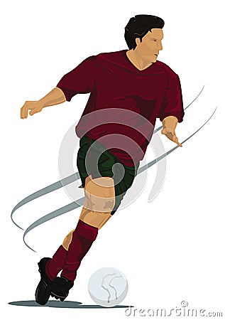 Football player in violet Vector Illustration