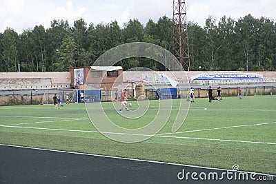 Football practice on the field football practice on the field - Russia Berezniki 25 Jul 2017 Editorial Stock Photo