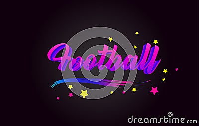 Football Purple Handwritten lettering typography. Word for logotype, badge, icon, card, postcard, logo, banner, tag Vector Vector Illustration