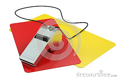 Football referee attributes, 3D rendering Stock Photo