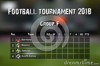 Football results table Vector Illustration