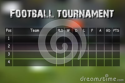 Football results table Vector Illustration