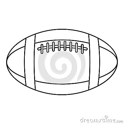 Football or rugby ball icon, outline style Vector Illustration