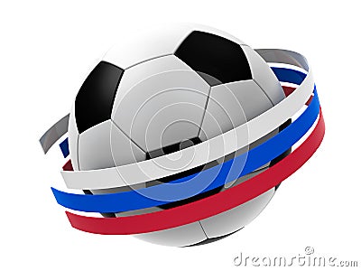 Football Russia 2018 with stripes Cartoon Illustration