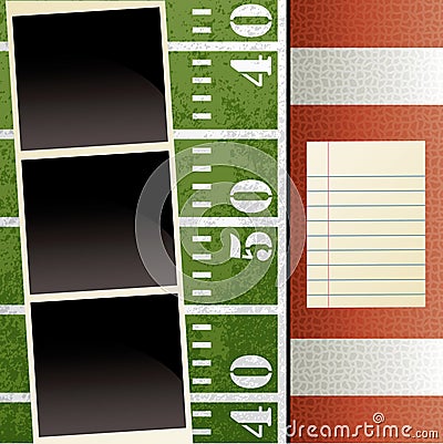 Football Scrapbook Template Vector Illustration