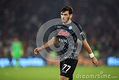 Football: Serie A 2022/2023 - Match day 11 - AS Roma vs Napoli Calcio, Oympic stadium in Rome Editorial Stock Photo