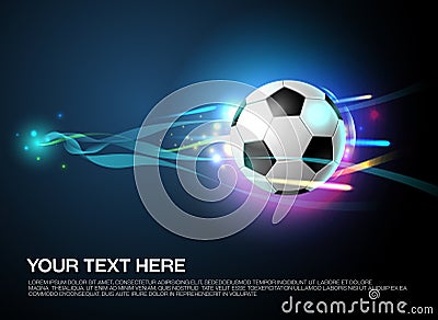 Football shoot with sparkling light background Vector Illustration