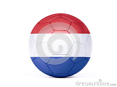 Football or soccer ball in Dutch national colors Stock Photo