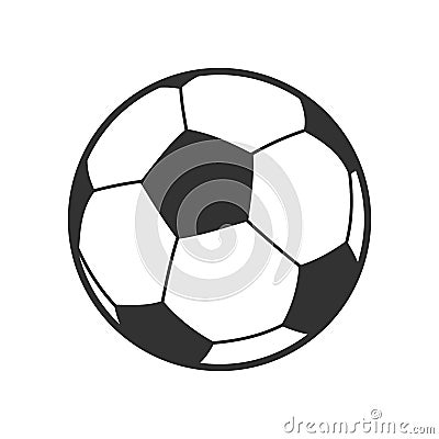 Football or Soccer Ball Outline Icon on White Vector Illustration