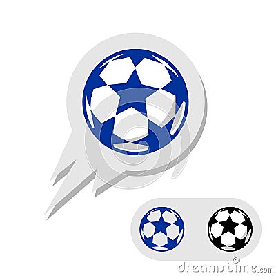 Football soccer ball with stars logo Vector Illustration