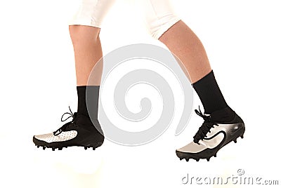 Football or soccer cleats closeup with a white background Stock Photo