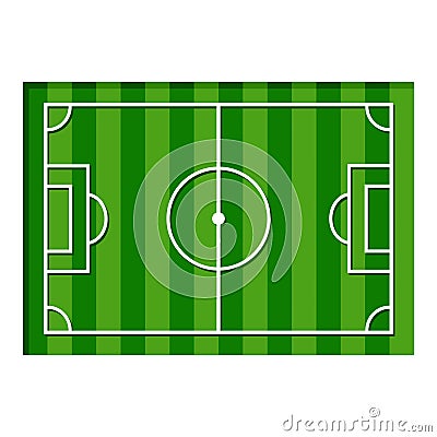 Football or soccer field with green grass vector icon Vector Illustration