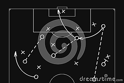 Football Soccer Game Tactics Playbook Diagram Stock Photo