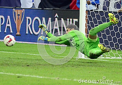 Football or soccer goalkeeper save Editorial Stock Photo