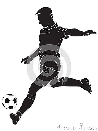 Football (soccer) player with ball Vector Illustration