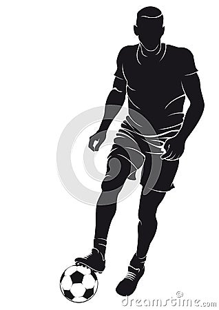 Football soccer player with ball Vector Illustration