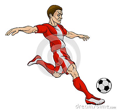 Football Soccer Player Cartoon Character Vector Illustration